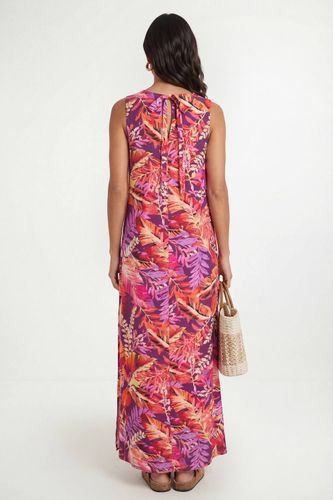 Robe Longue Florale À Dos Noué | Taille 48 - Wallis - Modalova