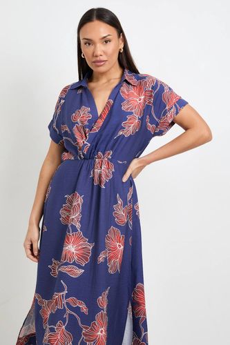 Robe Midi À Col Tissé Floral | Taille 48 - Wallis - Modalova