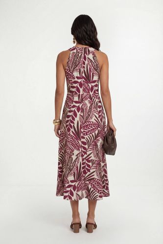 Robe Longue À Col Torsadé Imprimé Palmier | Taille 48 - Wallis - Modalova