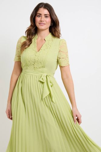 Robe Midi Plissée En Dentelle Sans Col | Taille 48 - Wallis - Modalova