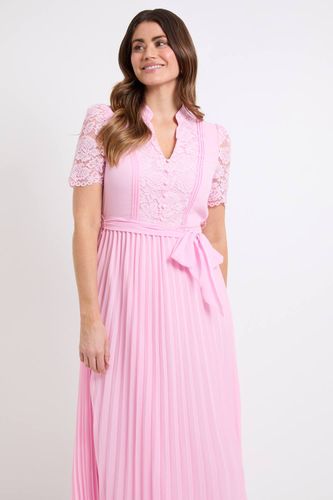 Robe Midi Plissée En Dentelle Sans Col | Taille 48 - Wallis - Modalova