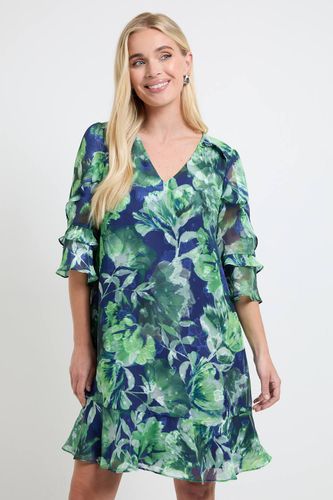 Robe Droite À Volants Et Imprimé Fleuri Petite | Taille 48 - Wallis - Modalova