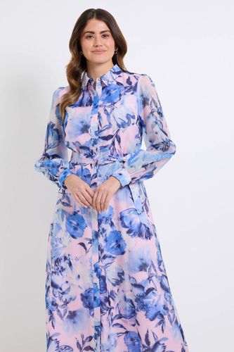 Floral Organza Shirt Midi Dress | Taille 48 - Wallis - Modalova