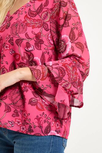Petite Floral Flute Sleeve Top | Taille 48 - Wallis - Modalova