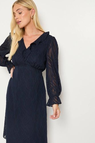 Robe Midi À Volants En Dévoré Petite Taille | Taille 48 - Wallis - Modalova
