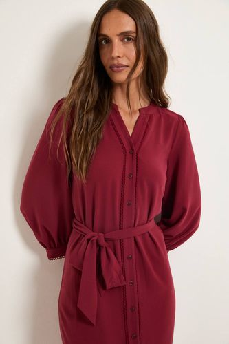 Robe Chemise Ceinturée Boutonnée Sur Le Devant | Taille 48 - Wallis - Modalova