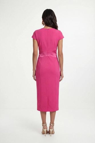 Robe Midi En Crêpe Scuba Avec Taille Portefeuille | Taille 48 - Wallis - Modalova
