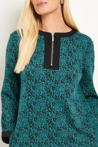 Robe Droite Contrastée En Ponte Jacquard Petite | Taille 48 - Wallis - Modalova