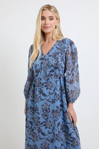 Robe Midi À Imprimé Paisley Avec Plis Nervurés Et Fermeture Éclair - Petite | Taille 48 - Wallis - Modalova