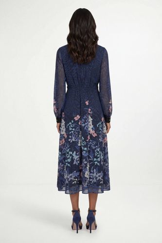 Robe Midi À Rayures Florales Avec Fermeture Éclair | Taille 48 - Wallis - Modalova