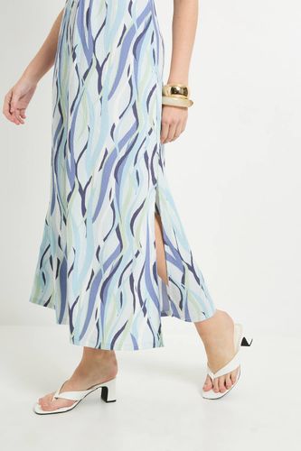 Robe Longue En Jersey À Rayures Avec Taille Froncée | Taille 48 - Wallis - Modalova
