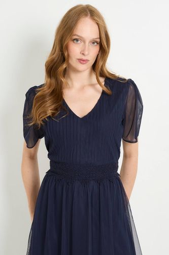 Robe Longue Avec Bande En Dentelle Mesh | Taille 48 - Wallis - Modalova