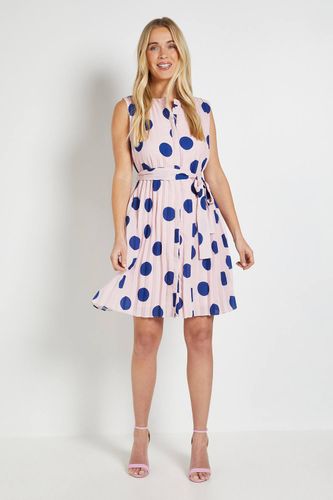 Robe Droite Plissée À Pois Petite Taille | Taille 48 - Wallis - Modalova