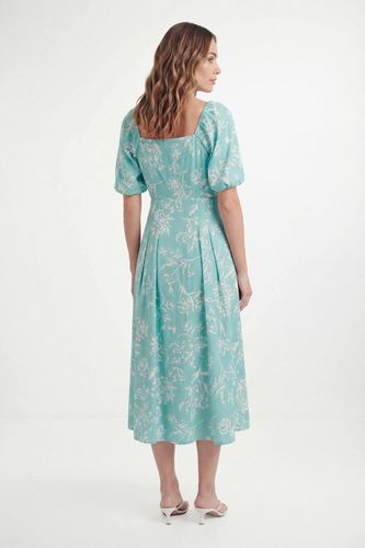 Robe Midi Boutonnée En Twill Ottoman Fleuri Petite Taille | Taille 48 - Wallis - Modalova