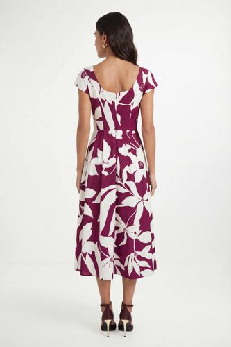 Robe Midi Évasée À Motif Floral En Ottoman | Taille 48 - Wallis - Modalova