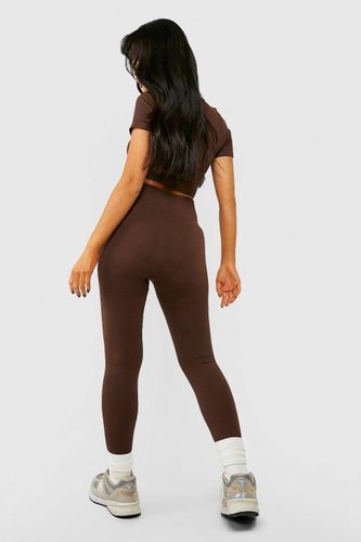 Leggings Petite à côtes sans couture | Taille Medium - boohoo - Modalova