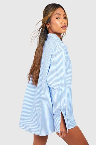 Short pyjama en coton à fines rayures | Taille 44 - boohoo - Modalova
