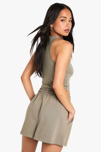 Racer Top And Sweat Short Set | Taille Medium - boohoo - Modalova