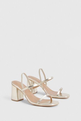 Talons blocs à large coupe élastiqués en 2 parties | Taille 41 - boohoo - Modalova