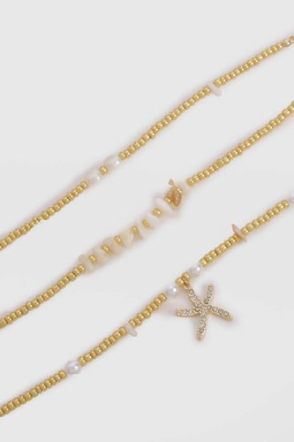 Bracelets Starfish & Pearl 3 pièces - boohoo - Modalova