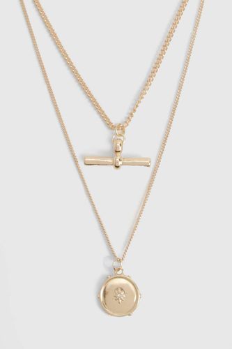 Collier à Double Couche T-bar - boohoo - Modalova