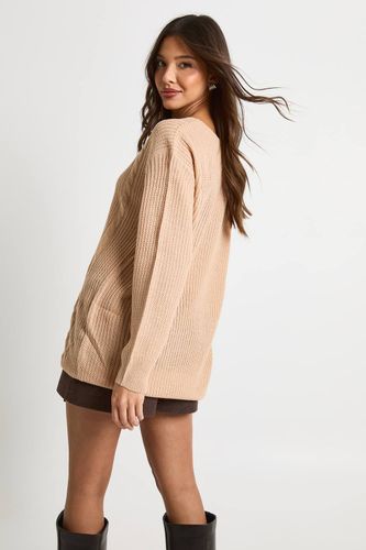 V Col Pull-over Oversized | Taille Medium - boohoo - Modalova