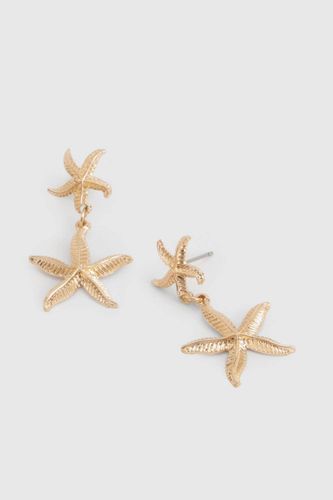 Femme Starfish Drop Earrings Doré - boohoo - Modalova