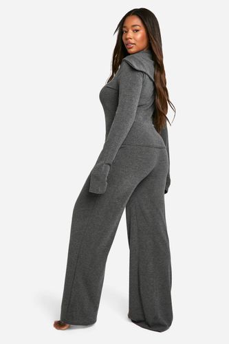 Ensemble de détente bicolore Plus – Haut zippé et pantalon | Taille 46 - boohoo - Modalova