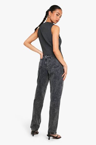 Basics Jeans taille haute à jambe droite | Taille 16/32L - boohoo - Modalova