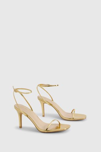 Metallic Barely There Low Stiletto Heels | Taille 41 - boohoo - Modalova