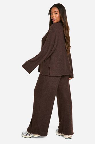 Plus Pull Décontracté en Côtelé Doux & Pantalon à Jambes Larges | Taille 48 - boohoo - Modalova