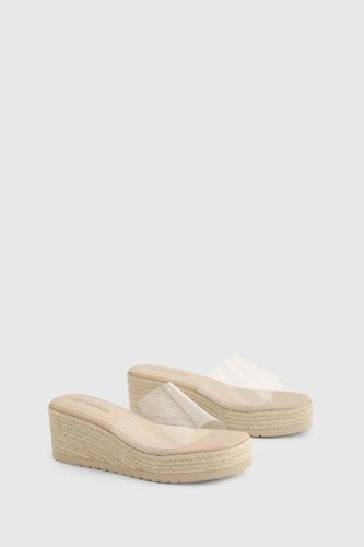 Mules compensées transparentes | Taille 41 - boohoo - Modalova