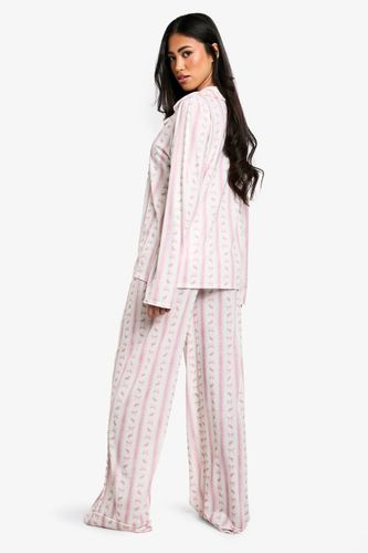 Ensemble De Pyjama Chemise À Manches Longues Et Pantalon Imprimé Nœuds | Taille 40 - boohoo - Modalova
