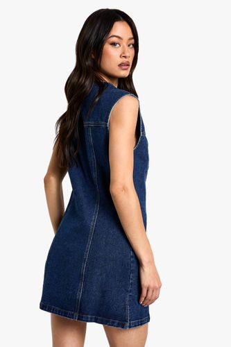 Robe Mini Denim Cintrée Sans Manches pour Grandes Tailles | Taille 44 - boohoo - Modalova