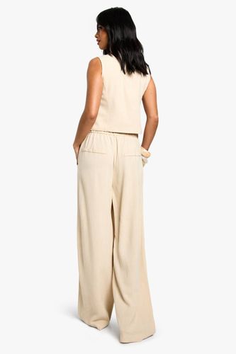 Pantalon Large Essentiel Aspect Lin Coupe Petite | Taille 38 - boohoo - Modalova