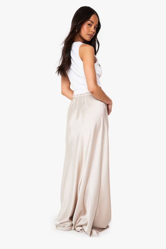 Jupe-culotte maxi en satin à cordon de serrage | Taille 44 - boohoo - Modalova