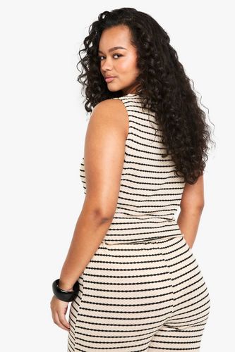 PLUS TÊTE À RAYURES CÔTELÉE POUR GRANDES TAILLES | Taille 48 - boohoo - Modalova