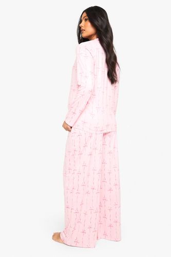 CHEMISE DE MATERNITÉ À MANCHES COURTES À IMPRIMÉ NŒUD PAPILLON ET SHORT | Taille 42 - boohoo - Modalova