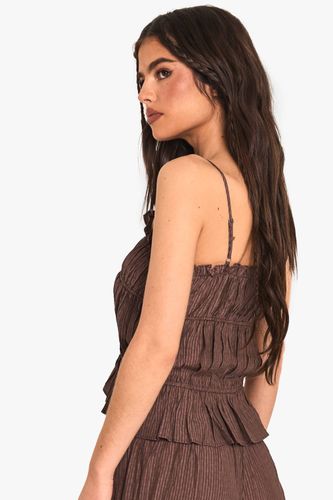 Camis à volants texturés à rayures | Taille 40 - boohoo - Modalova