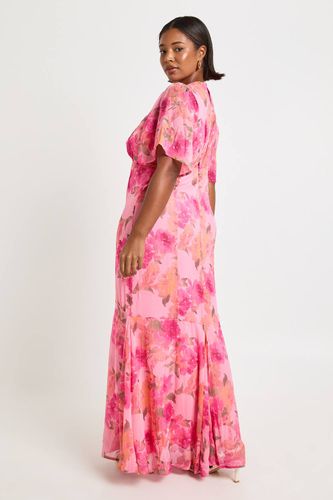 Robe Maxi à Ourlet Godet Floral Grande Taille | Taille 46 - boohoo - Modalova
