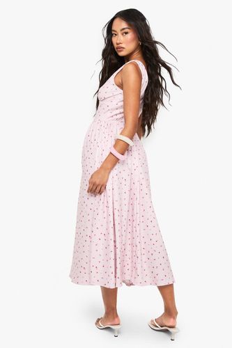Ditsy Floral Tie Front Milkmaid Midaxi Dress | Taille 44 - boohoo - Modalova