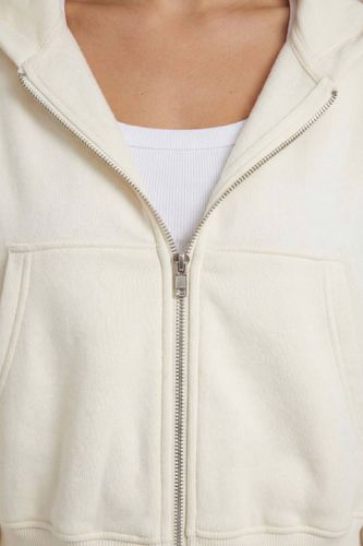 Sweat À Casynthétiqueche Oversize Zippé À Manches Ballon Bouffantes | Taille Medium - boohoo - Modalova