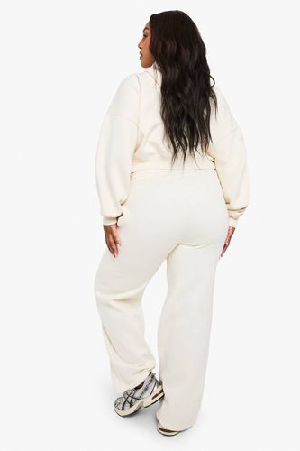 Pintuck Détail Taille Profonde Jogger à Jambes Larges | Taille Medium - boohoo - Modalova