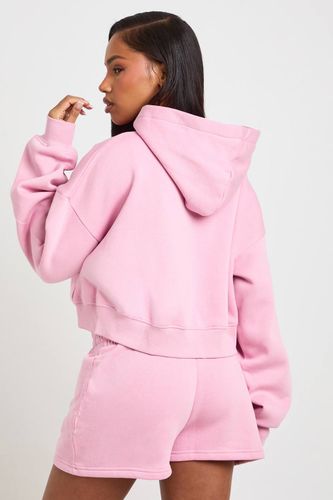 Sweat à capuche zippé surdimensionné à manches ballon et coupe boxy | Taille Medium - boohoo - Modalova