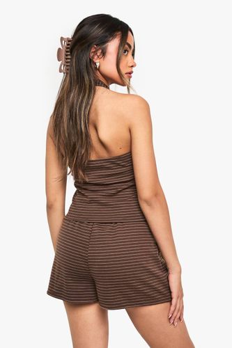 Shorts à taille élastique rayés | Taille 34 - boohoo - Modalova