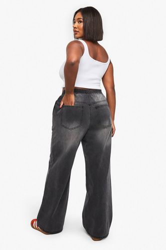 Jean délavé à taille élastique Plus | Taille 48 - boohoo - Modalova