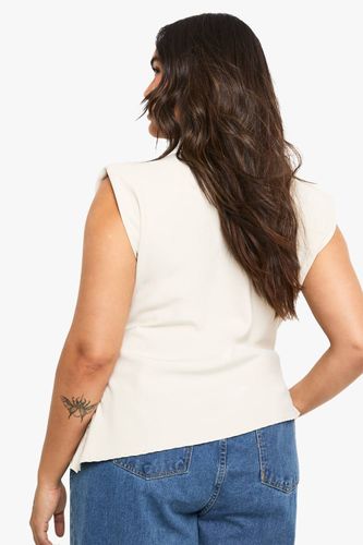 Chemisier Asymétrique Avec Épaulettes Froncées Plus | Taille 48 - boohoo - Modalova