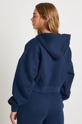Sweat à capuche zippé oversize en coupe boxy à manches ballon | Taille Medium - boohoo - Modalova