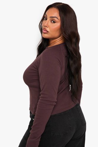 Haut boutonné à manches longues Plus | Taille 48 - boohoo - Modalova