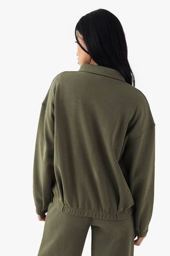 Sweatshirt épais en interlock avec col et fermeture éclair intégrale | Taille 2XL - DSGN Studio - Modalova